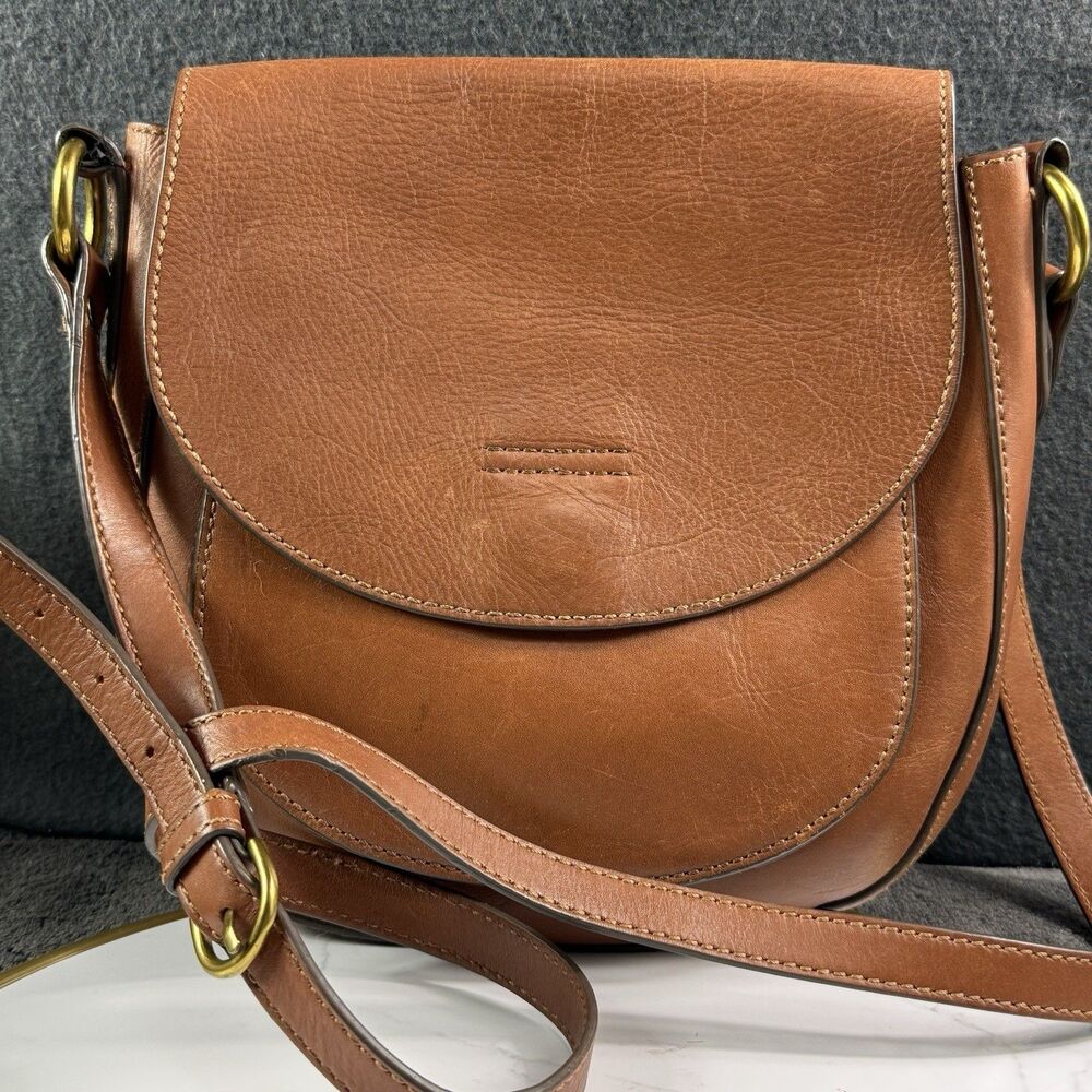 Frye Tan Brown Leather Crossbody Saddle Bag